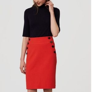 Loft red button pencil skirt